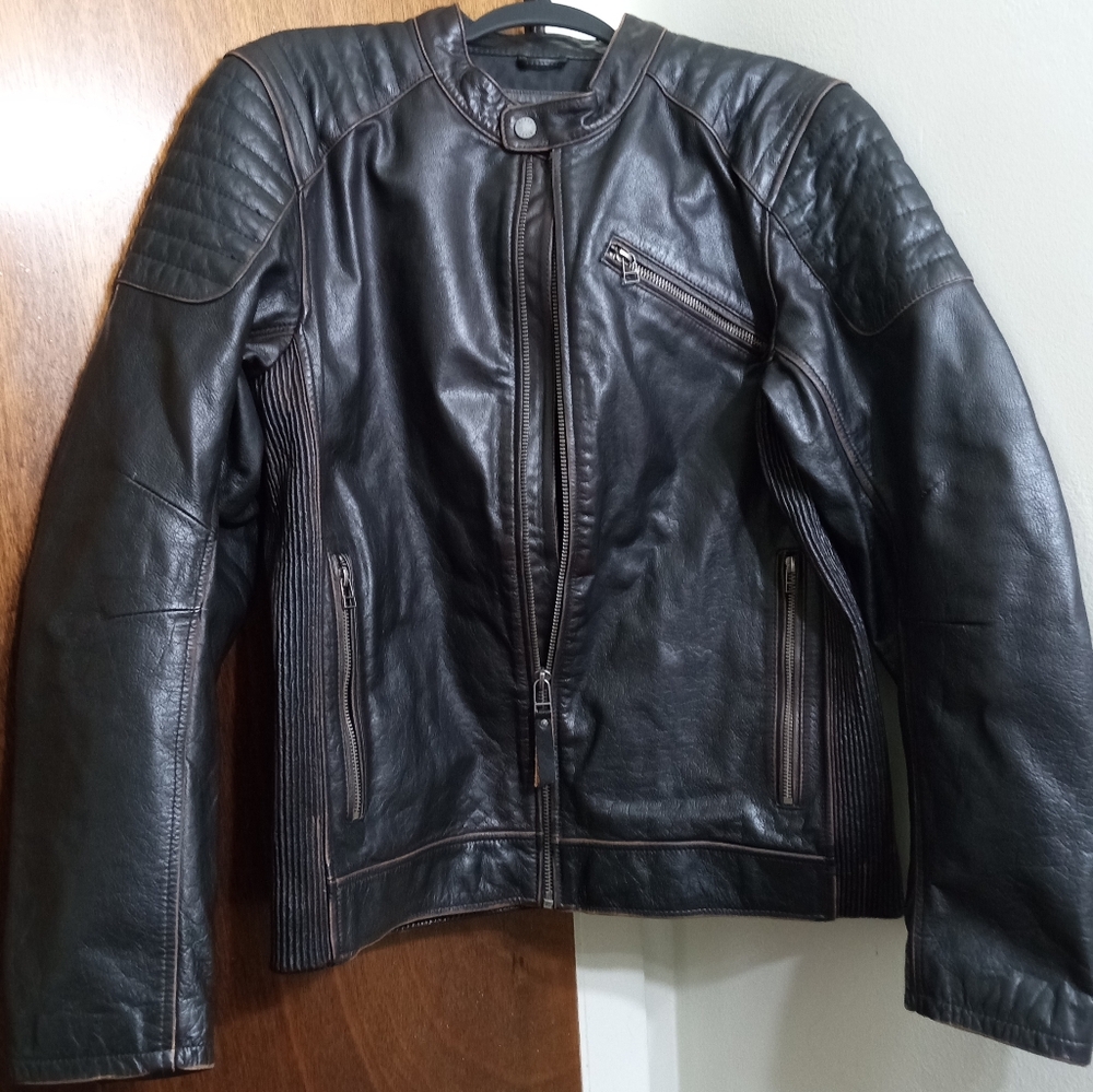 Black leather jacket size M